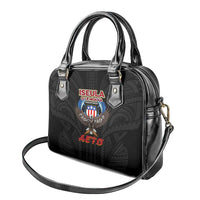 American Samoa Fautasi Shoulder Handbag Pago Pago Aeto and Iseula o le Moana of Fagatogo Black Color LT03 - Polynesian Pride