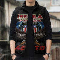 American Samoa Fautasi Sleeveless Puffer Jacket Pago Pago Aeto and Iseula o le Moana of Fagatogo Black Color LT03 - Polynesian Pride