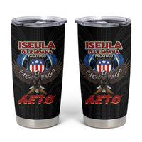 American Samoa Fautasi Tumbler Cup Pago Pago Aeto and Iseula o le Moana of Fagatogo Black Color LT03 Black - Polynesian Pride