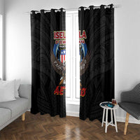American Samoa Fautasi Window Curtain Pago Pago Aeto and Iseula o le Moana of Fagatogo Black Color LT03 With Grommets Black - Polynesian Pride
