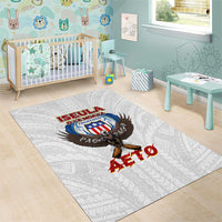 American Samoa Fautasi Area Rug Pago Pago Aeto and Iseula o le Moana of Fagatogo White Color LT03 - Polynesian Pride