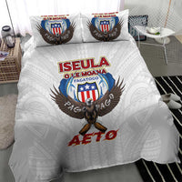 American Samoa Fautasi Bedding Set Pago Pago Aeto and Iseula o le Moana of Fagatogo White Color LT03 - Polynesian Pride