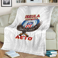 American Samoa Fautasi Blanket Pago Pago Aeto and Iseula o le Moana of Fagatogo White Color LT03 - Polynesian Pride