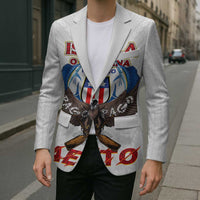 American Samoa Fautasi Blazer Pago Pago Aeto and Iseula o le Moana of Fagatogo White Color LT03 - Polynesian Pride