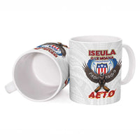 American Samoa Fautasi Ceramic Mug Pago Pago Aeto and Iseula o le Moana of Fagatogo White Color LT03 - Polynesian Pride