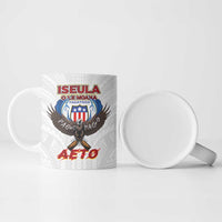 American Samoa Fautasi Ceramic Mug Pago Pago Aeto and Iseula o le Moana of Fagatogo White Color LT03 - Polynesian Pride