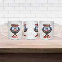 American Samoa Fautasi Ceramic Mug Pago Pago Aeto and Iseula o le Moana of Fagatogo White Color LT03 - Polynesian Pride