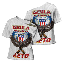 American Samoa Fautasi Cross Shoulder Shirt Pago Pago Aeto and Iseula o le Moana of Fagatogo White Color LT03 - Polynesian Pride