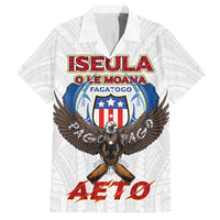American Samoa Fautasi Family Matching Off Shoulder Short Dress and Hawaiian Shirt Pago Pago Aeto and Iseula o le Moana of Fagatogo White Color LT03 Dad's Shirt - Short Sleeve White - Polynesian Pride