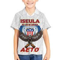 American Samoa Fautasi Family Matching Short Sleeve Bodycon Dress and Hawaiian Shirt Pago Pago Aeto and Iseula o le Moana of Fagatogo White Color LT03 Son's Shirt White - Polynesian Pride