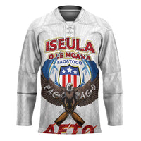 American Samoa Fautasi Hockey Jersey Pago Pago Aeto and Iseula o le Moana of Fagatogo White Color LT03 Unisex White - Polynesian Pride