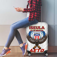 American Samoa Fautasi Luggage Cover Pago Pago Aeto and Iseula o le Moana of Fagatogo White Color LT03 - Polynesian Pride