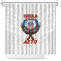American Samoa Fautasi Shower Curtain Pago Pago Aeto and Iseula o le Moana of Fagatogo White Color LT03 White - Polynesian Pride