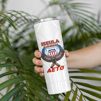 American Samoa Fautasi Skinny Tumbler Pago Pago Aeto and Iseula o le Moana of Fagatogo White Color LT03 - Polynesian Pride