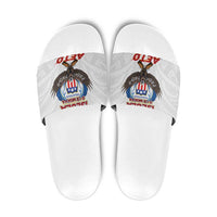 American Samoa Fautasi Slide Sandals Pago Pago Aeto and Iseula o le Moana of Fagatogo White Color LT03 White - Polynesian Pride