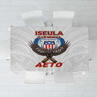 American Samoa Fautasi Tablecloth Pago Pago Aeto and Iseula o le Moana of Fagatogo White Color LT03 White - Polynesian Pride