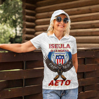 American Samoa Fautasi Women Polo Shirt Pago Pago Aeto and Iseula o le Moana of Fagatogo White Color LT03 - Polynesian Pride