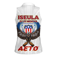 American Samoa Fautasi Women Sleeveless Polo Shirt Pago Pago Aeto and Iseula o le Moana of Fagatogo White Color LT03 - Polynesian Pride