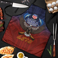 American Samoa Fautasi Apron Pago Pago Aeto and Iseula o le Moana of Fagatogo Red-Blue LT03 Blue - Polynesian Pride