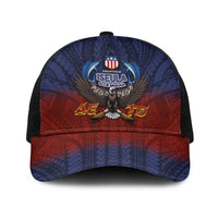 American Samoa Fautasi Baseball Net Cap Pago Pago Aeto and Iseula o le Moana of Fagatogo Red-Blue - Polynesian Pride