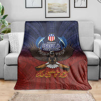 American Samoa Fautasi Blanket Pago Pago Aeto and Iseula o le Moana of Fagatogo Red-Blue LT03 - Polynesian Pride