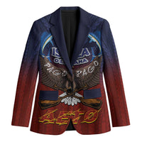 American Samoa Fautasi Blazer Pago Pago Aeto and Iseula o le Moana of Fagatogo Red-Blue LT03 Unisex Blue - Polynesian Pride