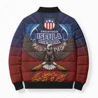 American Samoa Fautasi Bomber Puffer Jacket Pago Pago Aeto and Iseula o le Moana of Fagatogo Red-Blue LT03 - Polynesian Pride