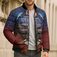American Samoa Fautasi Bomber Puffer Jacket Pago Pago Aeto and Iseula o le Moana of Fagatogo Red-Blue LT03 - Polynesian Pride