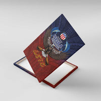 American Samoa Fautasi Canvas Wall Art Pago Pago Aeto and Iseula o le Moana of Fagatogo Red-Blue LT03 With Frame Blue - Polynesian Pride