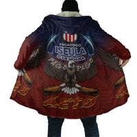 American Samoa Fautasi Cloak Pago Pago Aeto and Iseula o le Moana of Fagatogo Red-Blue LT03 - Polynesian Pride
