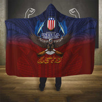 American Samoa Fautasi Hooded Blanket Pago Pago Aeto and Iseula o le Moana of Fagatogo Red-Blue LT03 - Polynesian Pride