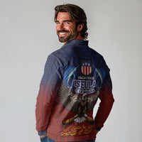 American Samoa Fautasi Long Sleeve Polo Shirt Pago Pago Aeto and Iseula o le Moana of Fagatogo Red-Blue LT03 - Polynesian Pride