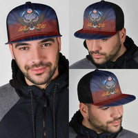 American Samoa Fautasi Mesh Trucker Cap Pago Pago Aeto and Iseula o le Moana of Fagatogo Red-Blue LT03 - Polynesian Pride