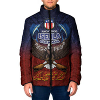 American Samoa Fautasi Padded Jacket Pago Pago Aeto and Iseula o le Moana of Fagatogo Red-Blue LT03 Men Blue - Polynesian Pride