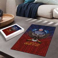 American Samoa Fautasi Puzzle Pago Pago Aeto and Iseula o le Moana of Fagatogo Red-Blue LT03 - Polynesian Pride