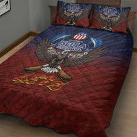 American Samoa Fautasi Quilt Bed Set Pago Pago Aeto and Iseula o le Moana of Fagatogo Red-Blue LT03 - Polynesian Pride