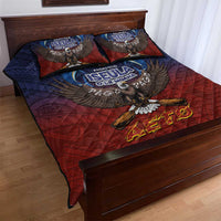 American Samoa Fautasi Quilt Bed Set Pago Pago Aeto and Iseula o le Moana of Fagatogo Red-Blue LT03 - Polynesian Pride