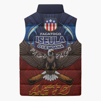 American Samoa Fautasi Sleeveless Puffer Jacket Pago Pago Aeto and Iseula o le Moana of Fagatogo Red-Blue LT03 - Polynesian Pride