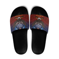 American Samoa Fautasi Slide Sandals Pago Pago Aeto and Iseula o le Moana of Fagatogo Red-Blue LT03 Blue - Polynesian Pride