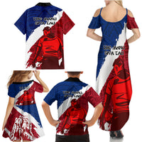 Samoa Rugby Family Matching Summer Maxi Dress and Hawaiian Shirt Siva Tau Dance Polynesian Tattoo Brush Style LT03 - Polynesian Pride