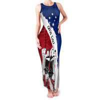 Samoa Rugby Family Matching Tank Maxi Dress and Hawaiian Shirt Siva Tau Dance Polynesian Tattoo Brush Style LT03 Mom's Dress Red - Polynesian Pride