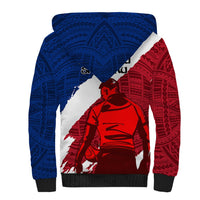 Samoa Rugby Sherpa Hoodie Siva Tau Dance Polynesian Tattoo Brush Style LT03 - Polynesian Pride