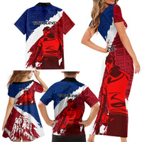 Custom Samoa Rugby Family Matching Short Sleeve Bodycon Dress and Hawaiian Shirt Siva Tau Dance Polynesian Tattoo Brush Style LT03 - Polynesian Pride