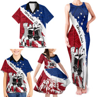 Custom Samoa Rugby Family Matching Tank Maxi Dress and Hawaiian Shirt Siva Tau Dance Polynesian Tattoo Brush Style LT03 - Polynesian Pride