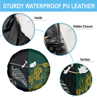 South Africa and New Zealand Spare Tire Cover King Protea and Silver Fern Mix Culture Pattern LT03 - Polynesian Pride