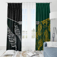 Personalised South Africa and New Zealand Window Curtain King Protea and Silver Fern Mix Culture Pattern LT03 - Polynesian Pride