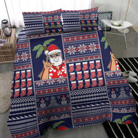 Hawaii Mele Kalikimaka Bedding Set Aloha and Christmas Elements Patchwork Blue Style LT03 - Polynesian Pride