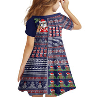 Hawaii Mele Kalikimaka Family Matching Tank Maxi Dress and Hawaiian Shirt Aloha and Christmas Elements Patchwork Blue Style LT03 - Polynesian Pride