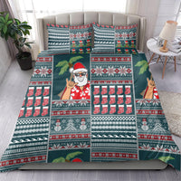 Hawaii Mele Kalikimaka Bedding Set Aloha and Christmas Elements Patchwork Turquoise Style LT03 - Polynesian Pride
