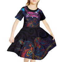 Aotearoa Arts Festival 2025 Kid Short Sleeve Dress Maori Performing Art and Music - Rhythmic Vibes LT03 - Polynesian Pride